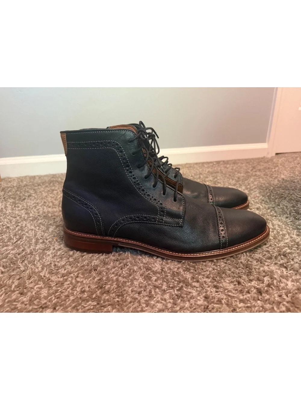New Johnston & Murphy Warner Cap Toe Boots Men’s 13